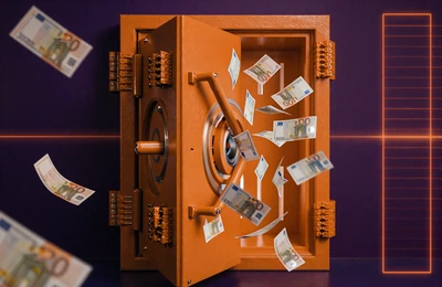Ge&ouml;ffneter Safe mit Euro-Scheinen als Willkommensbonus bei SpinGranny Casino